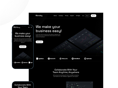 Monday CMS figma design responsive design professional template saas template startup webflow template ui design webdesign webflow webflow design webflow designers webflow template webflow website website design website template