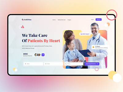 GridDen- Doctors Appointments appoinments design doctors figma graphic design medical typography ui ux web application web banner webdesign website