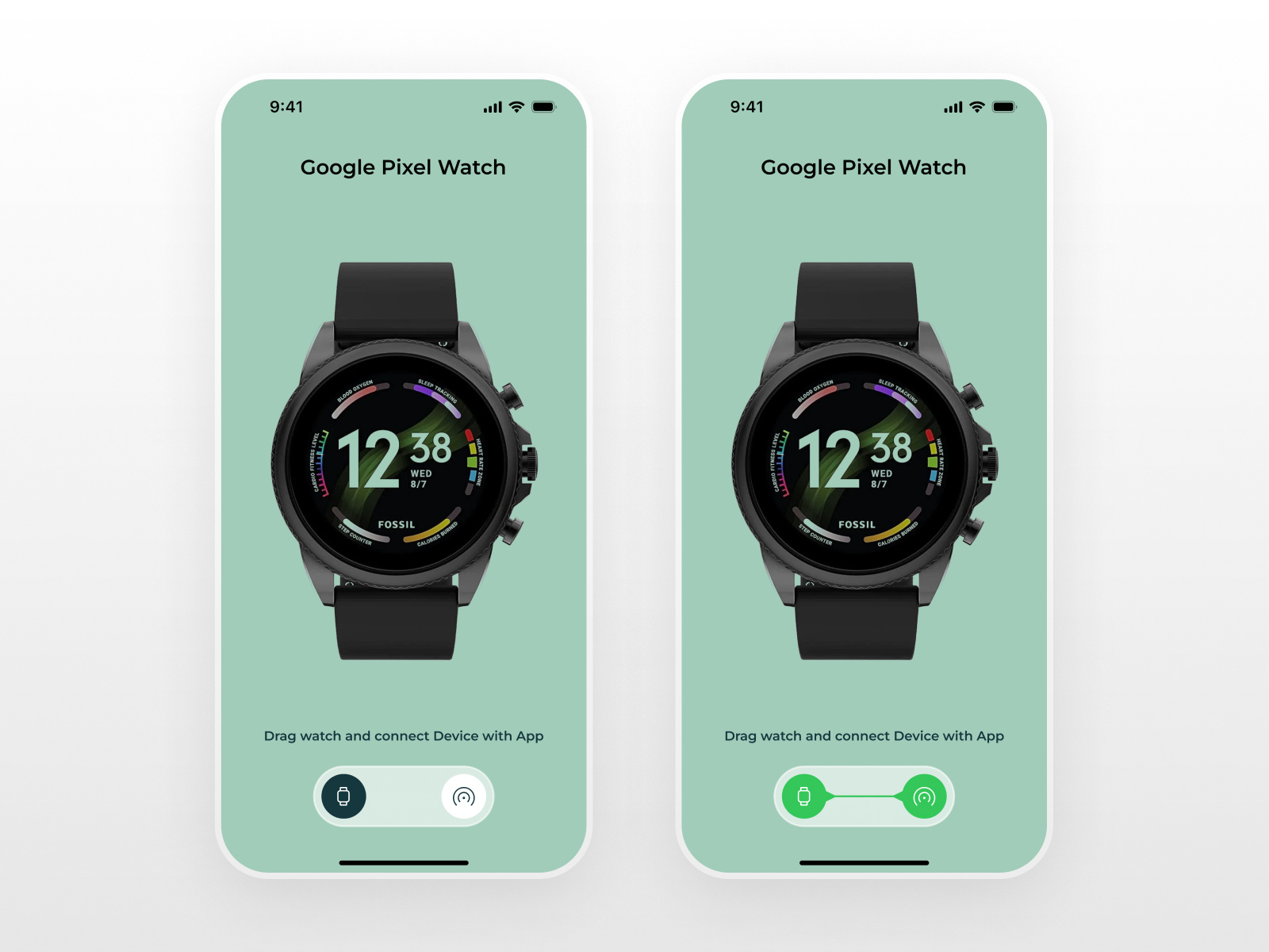 Wearable Smartwatch - Connecting App design fitness app interaction design smartwatch ui user center design user experience design ux wearable