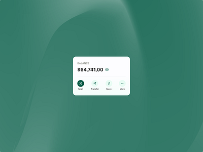 Balance card balance bank card clean freelance green julian rahim money move product design scan transfer ui ux web