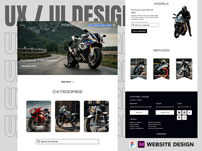 Riders Motorcycle Buying Website figma ui design ux design