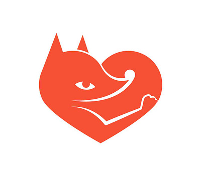 Heart Fox animals branding fox graphic design logo symbol zoo