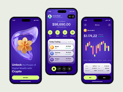 Crypto Trading Mobile App bitcoin crypto app crypto currency crypto payments crypto trading crypto ui cryptocurrency exchange crypto ios mobile app trading ui ux