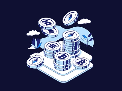 Coin illustration 🏧 banking bitcoin ccrypto illustration coin crypto crypto design crypto logo design ethereum illustration nft stonks trade market transaction