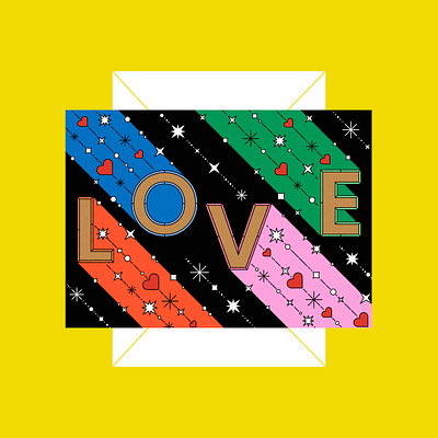 L-O-V-E colour design digital font greeting card illustration illustrator lettering pink type typography