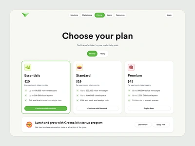 Pricing plans logo planing plans price pricing startup ui website