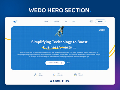 WEDO LANDING PAGE HERO SECTION herosection landing page solution tech ui ux