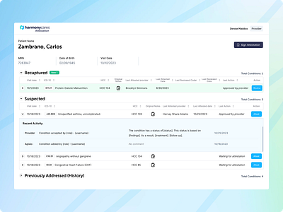 Medical system attestation app health medical ui web