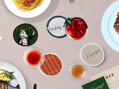 Vinny's Brasserie branding brasserie fine dining food graphic design print design restaurant