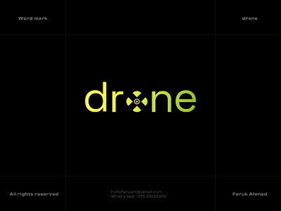 drone | Wordmark clean minimal logo design branding drone faruart farukahmed logo logodesign minimal logo techlogo