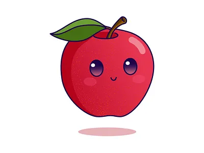 Apple apple cute fruit kawaii vector