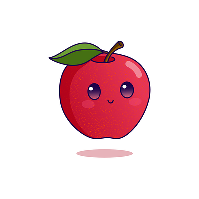 Apple apple cute fruit kawaii vector