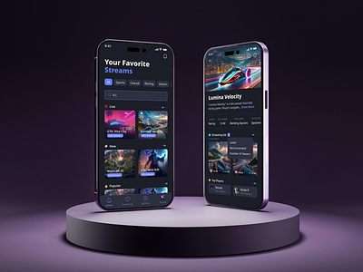 Game Streaming App application design figma game mobile streaming ui