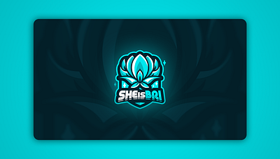 SheisBRI - mascot logo lotus flower logo lotus logo mascot lotus logo teal white