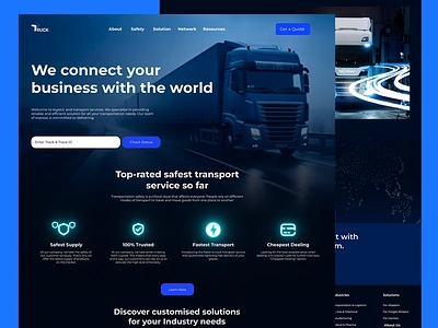 Web Site Truck ai branding company css design figma framer graphic design landing page pictures site tilda ui ux web site