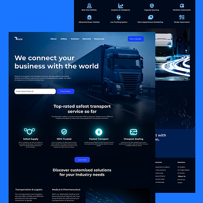 Web Site Truck ai branding company css design figma framer graphic design landing page pictures site tilda ui ux web site