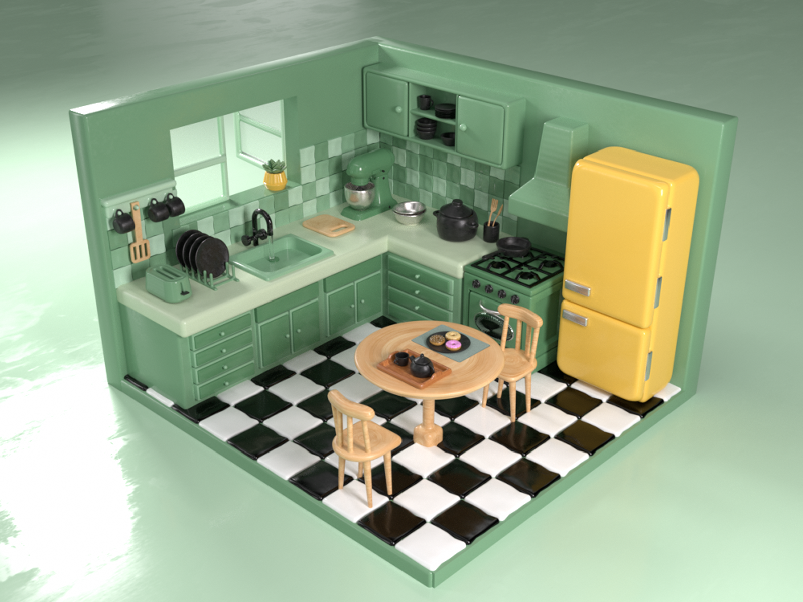 Example of 3D Models & 3D Environment Illustration