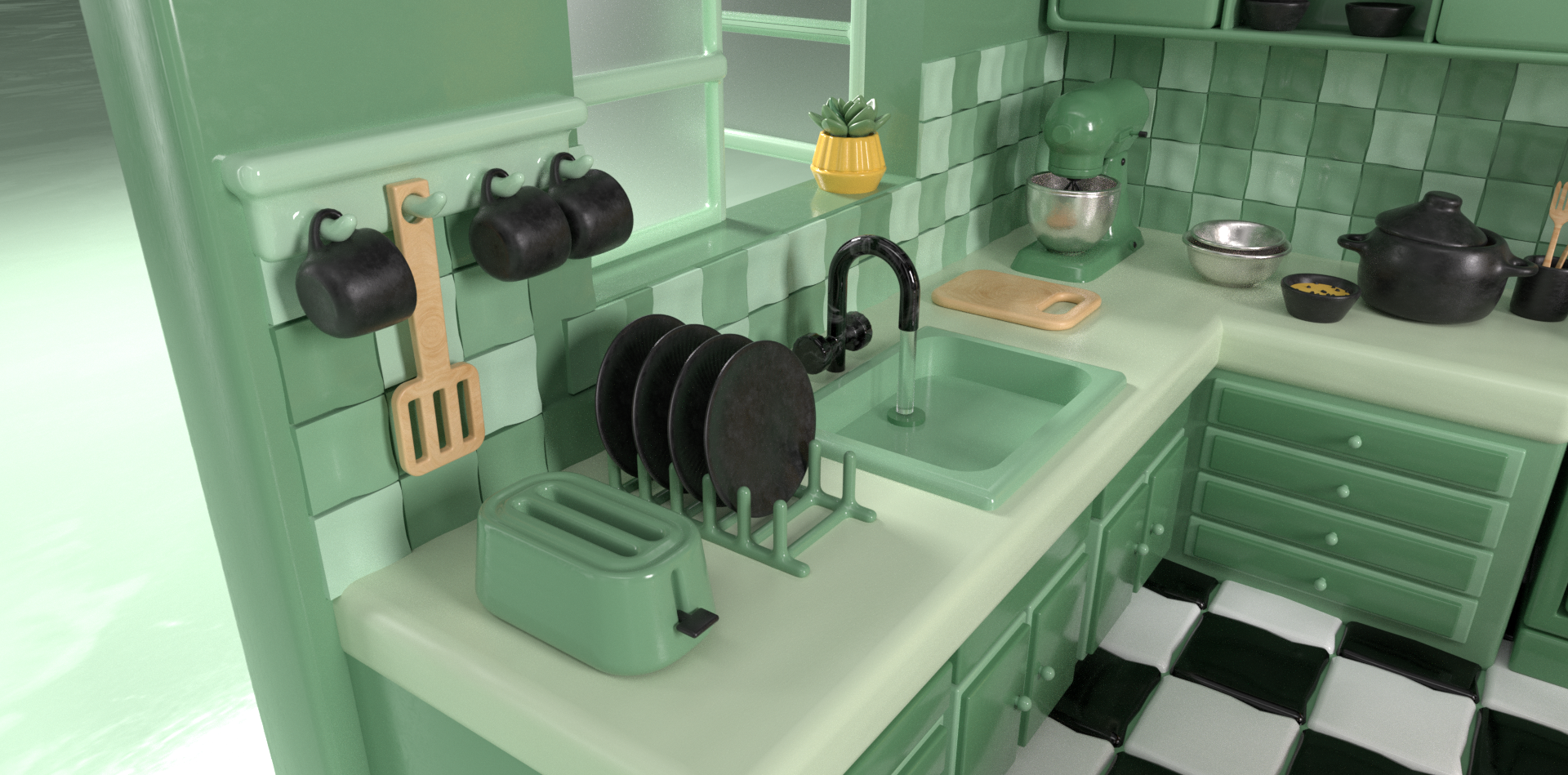 Example of 3D Models & 3D Environment Illustration