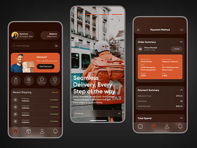 Package Shipping App app app design app screen app screens design figma ued ui ui design uiux user experience user experience design user interface user interface design ux ux design web design website