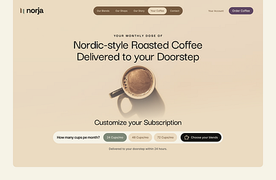 norja - Artisan Coffee Website Hero coffee design hero ui user interface website