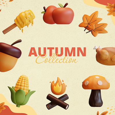 3D Autumn Icon Collection! 🍂✨ 3d 3dicon autumn blender icon