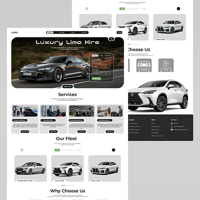 Limousine brand branding car design graphic design landing page limousine ui uiux website