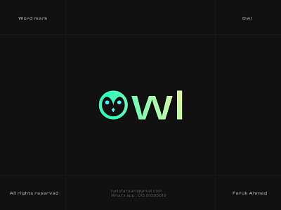 Owl | Wordmark clean minimal logo design faruart farukahmed logo logodesign minimal minimal logo minimallogo owl owllogo