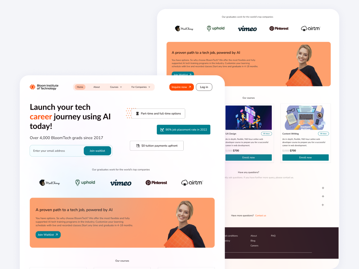 Example of Minimal And Convertional Landing Page