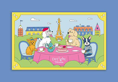 Packaging Design for Delight Patisserie's Dog Treats illustration merchandise design