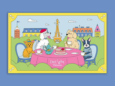 Packaging Design for Delight Patisserie's Dog Treats illustration merchandise design