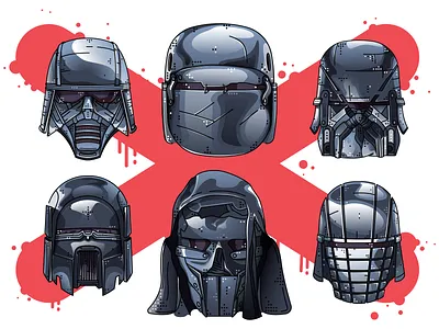 Knights of Ren aplek cardo character dark side humanoid illustration jedi joda knight of ren kuruk line mask robot sith lords space fantasy star wars universe trudgen ushar vector vircul