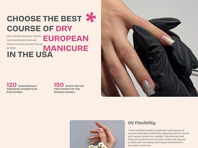 Landing Page for Manicure Course design development landing page ui ux web web design