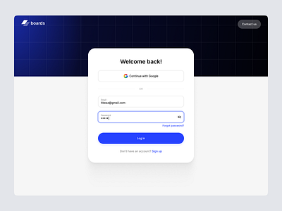 Log in page gradient log in on boarding register sign in sign up ui ux