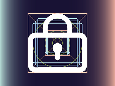 Padlock Closed Icon with Iconography Keylines design iconography keylines ui vector