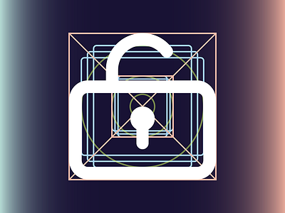 Padlock Open Icon with Iconography Keylines design iconography keylines ui vector