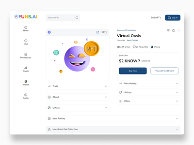 NFT's Details page web uiux design design product ui ux web