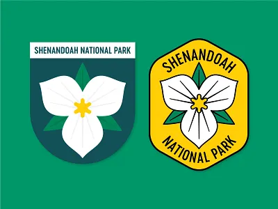 Trillium badge floral flower forest mountain national park shenandoah sticker trillium virginia