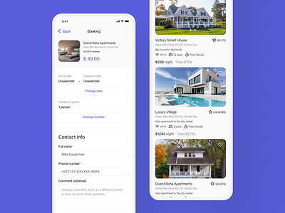 Booking App app booking design figma mobile app ui ux