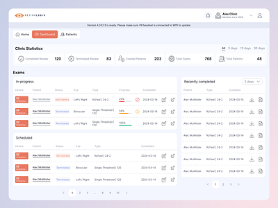 Retinalogik | Vision Screening Web App branding clinic crm dashboard design dribble graphic design management specialist user experience visioon web app work