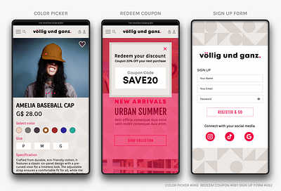 COLOR PICKER #060 REDEEM COUPON #061 SIGN UP FORM #062 branding dailyui logo ui