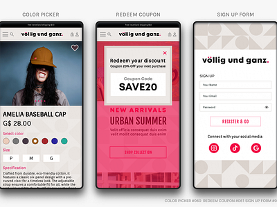 COLOR PICKER #060 REDEEM COUPON #061 SIGN UP FORM #062 branding dailyui logo ui