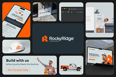 Rocky Ridge Construction (Visual Identity) branding construction favicon google ads logomark logotype marketing orange ui ux visual identity web ad website