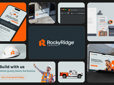 Rocky Ridge Construction (Visual Identity) branding construction favicon google ads logomark logotype marketing orange ui ux visual identity web ad website