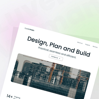 Construction Company Landing Page landing page product design ui uiux ux design web design