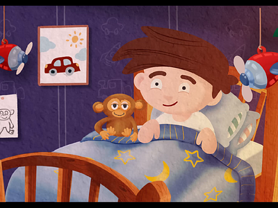 Children goodnight book promo animation ill motion graphics