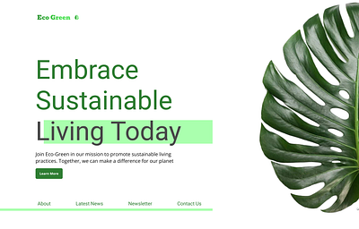 Eco Green - Website UI design clean cleandesign design global green leaf living minimal minimalist simple ui uiux ux