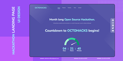Hackathon Landing Page Design animated app design design figma graphic design illustration ui uiux web web design