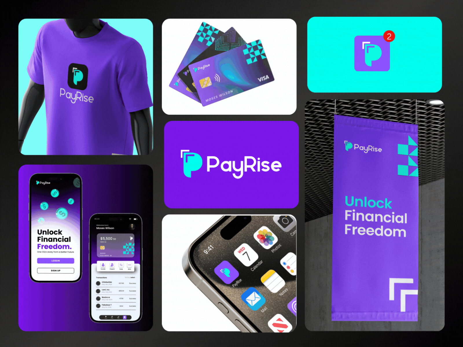 PayRise - Brand Identity for Fintech branding graphic design logo motion graphics ui