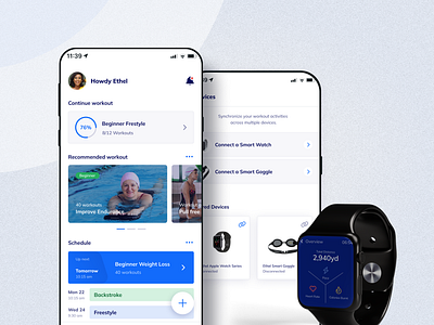 SwimAlly - Fitness Technology for Swimmers app design fitness product design swimming ui ux