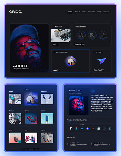 Grido - Personal Webflow Template cv personal portfolio personal website vcard webflow webflow template